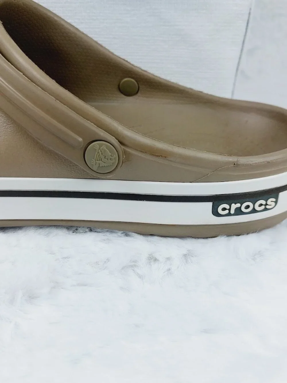 Crocs Men's Khaki Brown Classic Crocband Slip-On Casual Clogs Size US 12